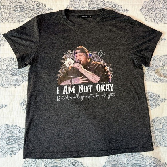 chictino Tops - Jelly Roll I Am Not Okay Graphic T Shirt womens XL Country Rap Merch